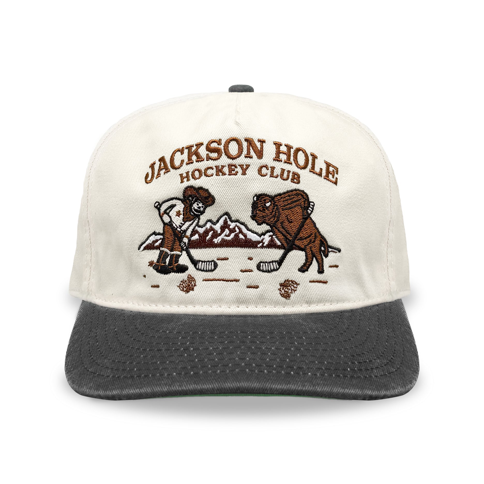 Jackson Hole Hockey Club Snapback: Cream