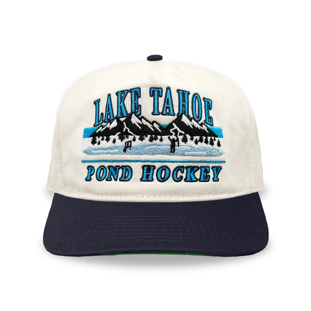 Lake Tahoe Pond Hockey Snapback: Cream