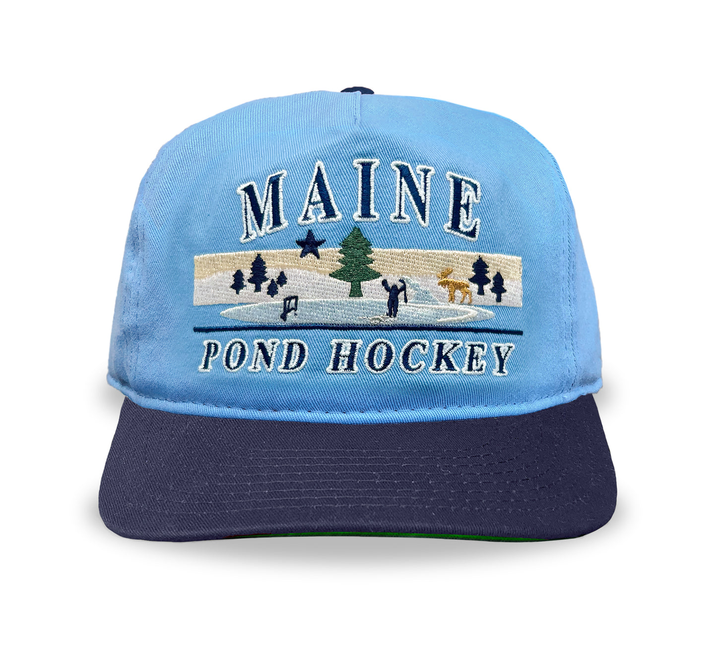 Maine Pond Hockey Snapback: Ice Blue