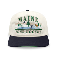 Maine Pond Hockey Snapback: Cream