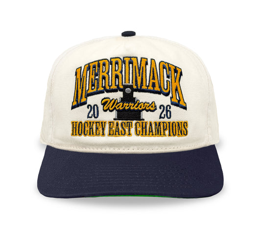Merrimack 2026 Hockey East Champions Snapback: Cream