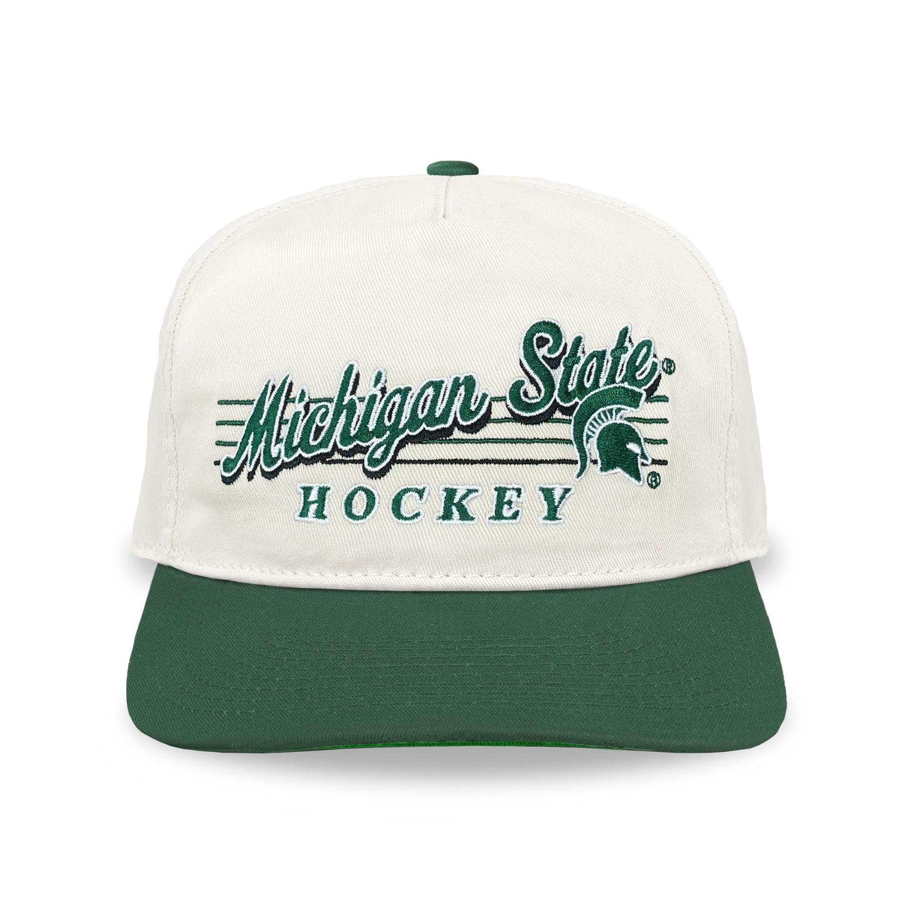 Michigan State Hockey Snapback: Cream