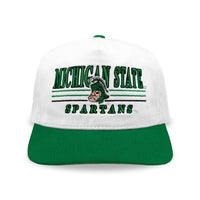 Michigan State Spartans Snapback: '90s White/Kelly Green
