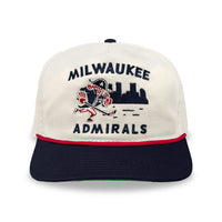 Milwaukee Admirals Face Off Snapback: Cream/Red/Navy