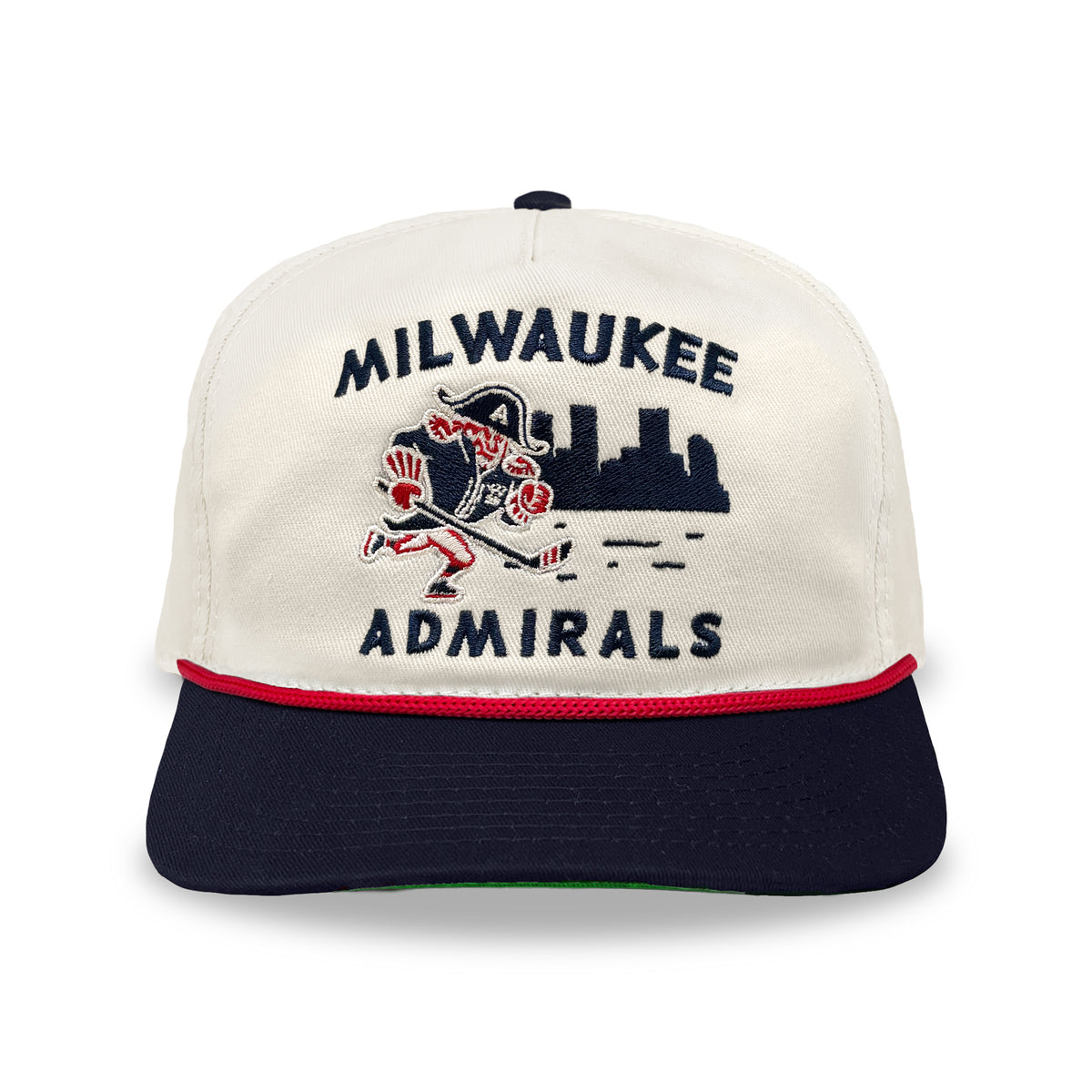 Milwaukee Admirals Face Off Snapback: Cream/Red/Navy