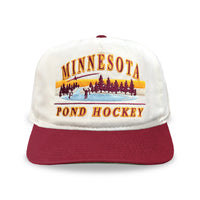 Minnesota Pond Hockey Snapback: Cream