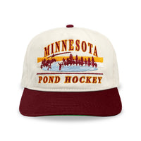 Minnesota Pond Hockey Snapback: Cream