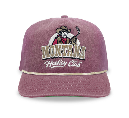 Montana Hockey Club Snapback: Washed Maroon