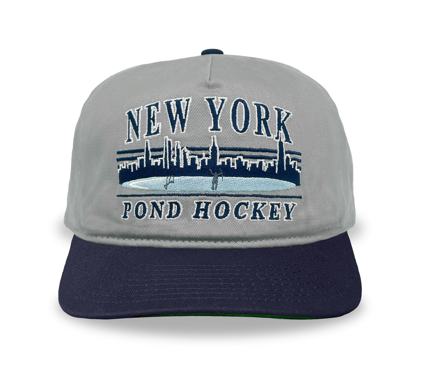 New York Pond Hockey Snapback: Grey