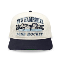 New Hampshire Pond Hockey Snapback: Cream