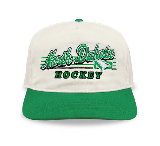 North Dakota Hockey Snapback: Cream