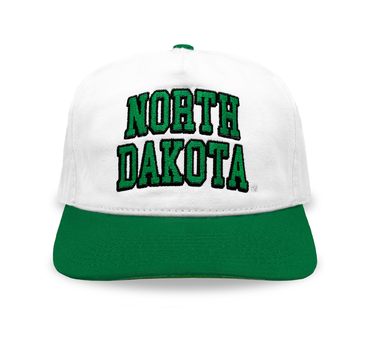 North Dakota Snapback: White/Green