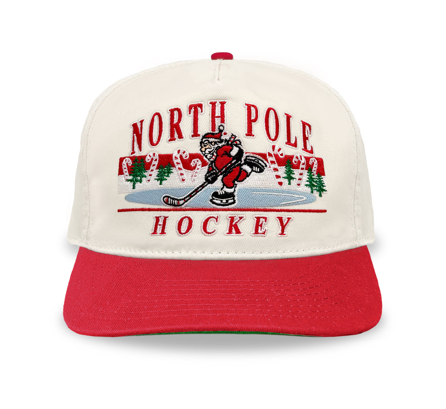North Pole Hockey Snapback: Cream/Red
