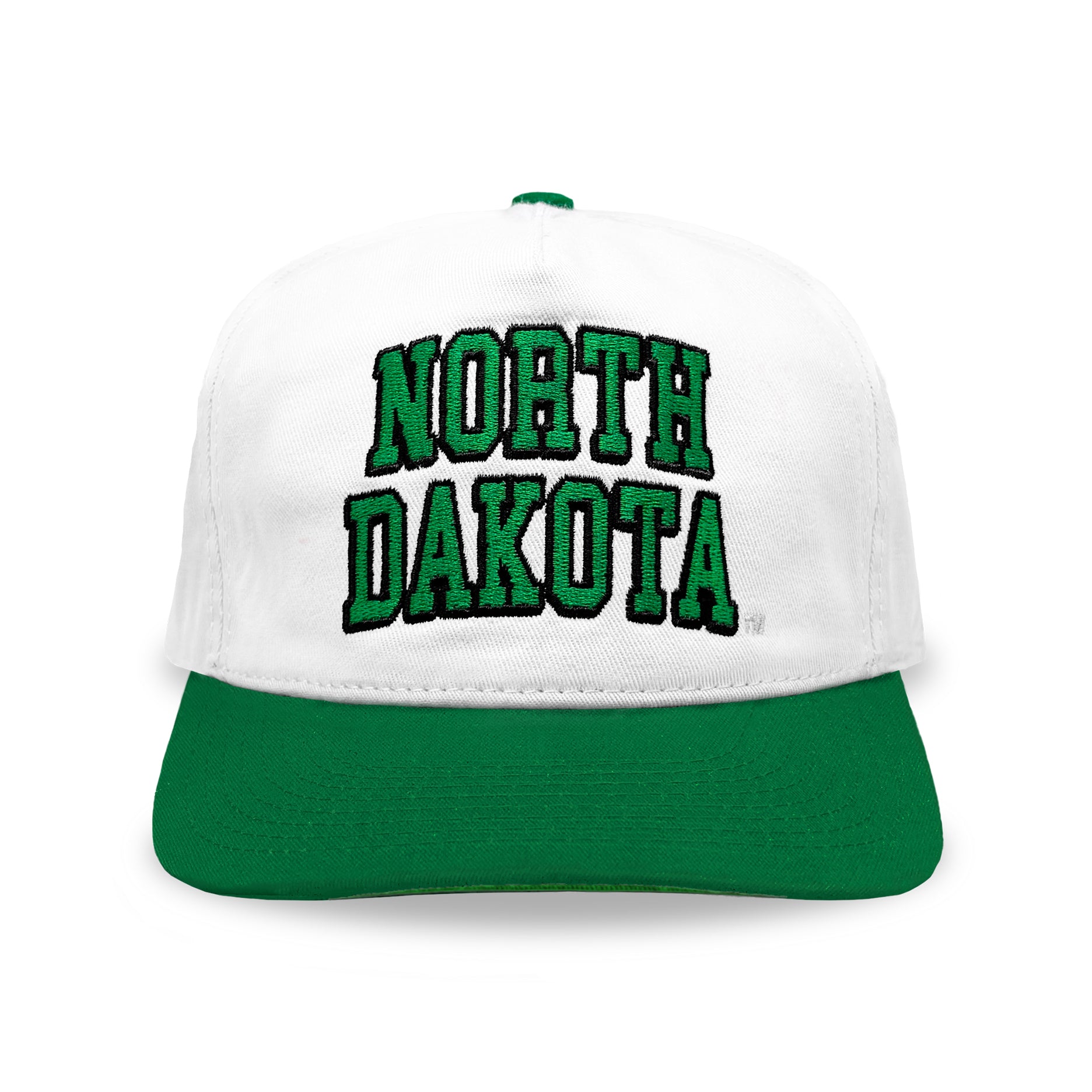 North Dakota Snapback: White/Green