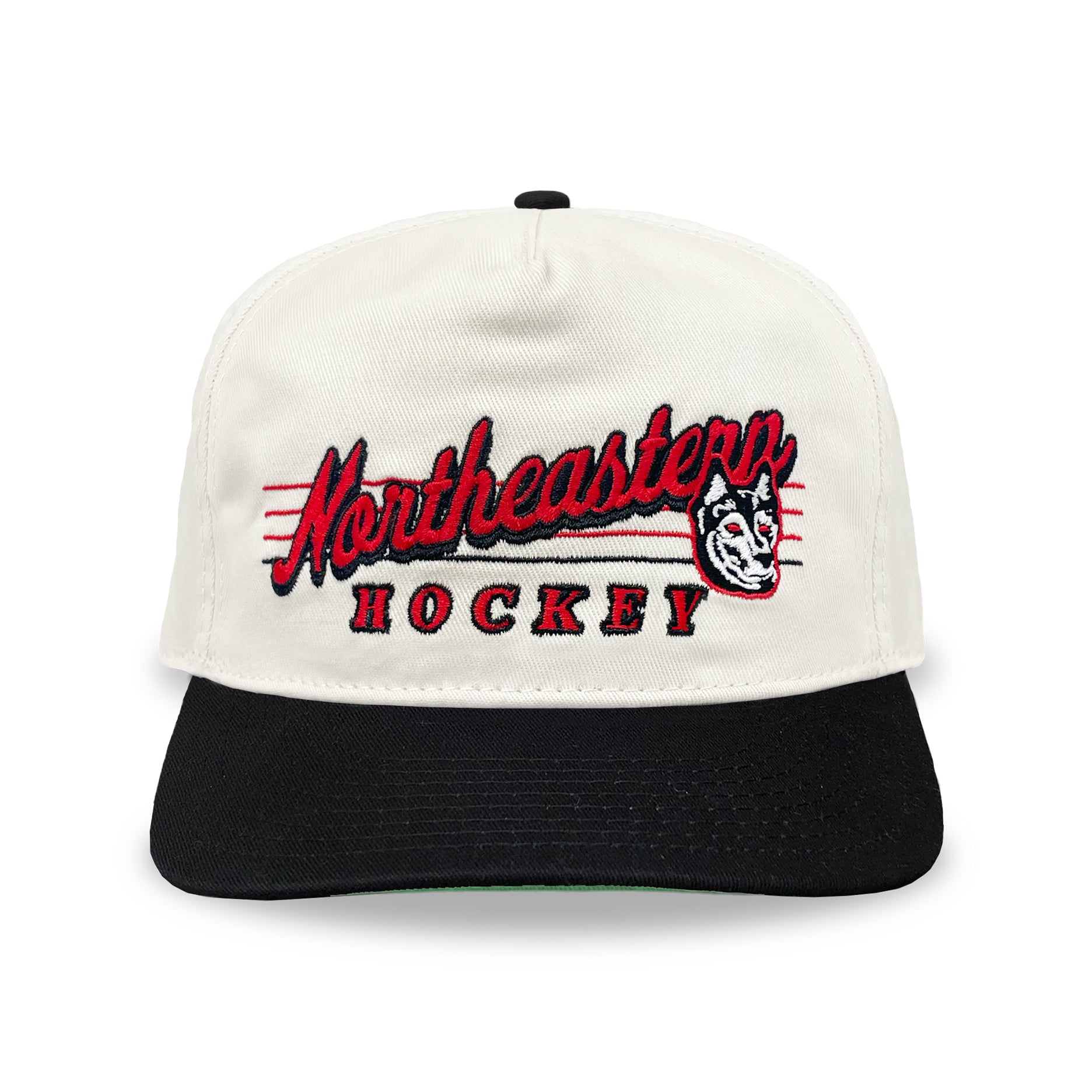 Northeastern Hockey Snapback: Cream