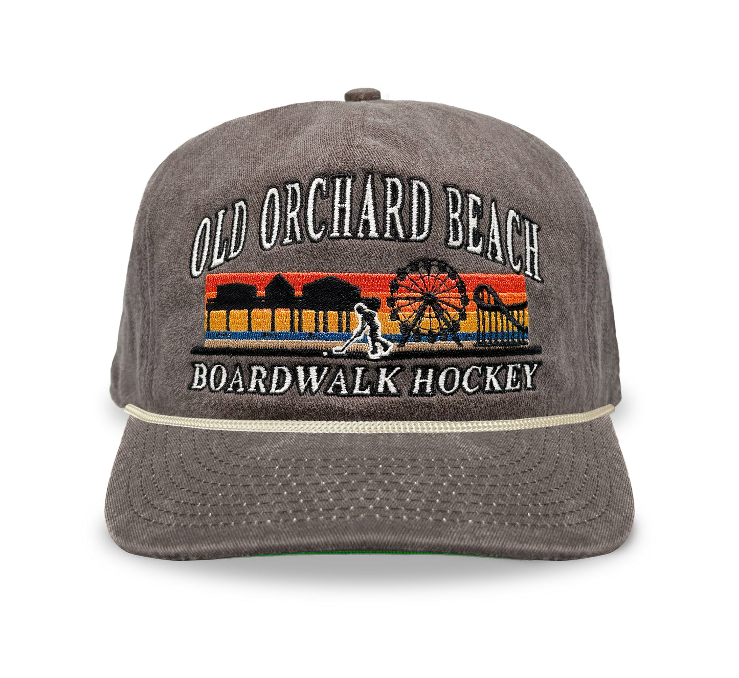 Old Orchard Beach Boardwalk Hockey Snapback: Washed Brown