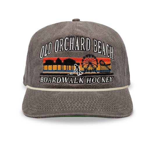 Old Orchard Beach Boardwalk Hockey Snapback: Washed Brown