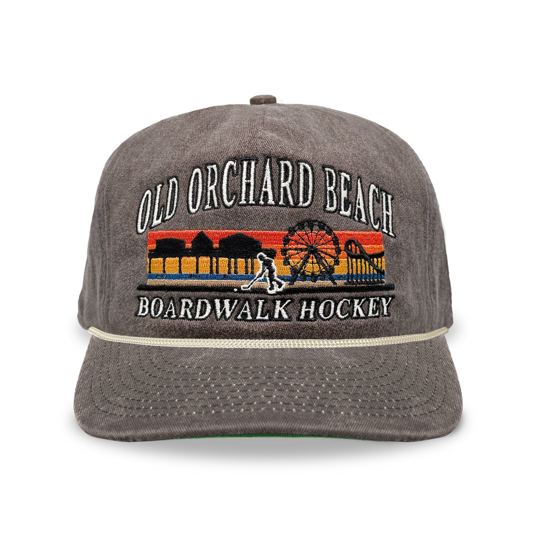Old Orchard Beach Boardwalk Hockey Snapback: Washed Brown