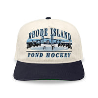 Rhode Island Pond Hockey Snapback: Cream