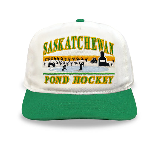 Saskatchewan Pond Hockey Snapback: Cream