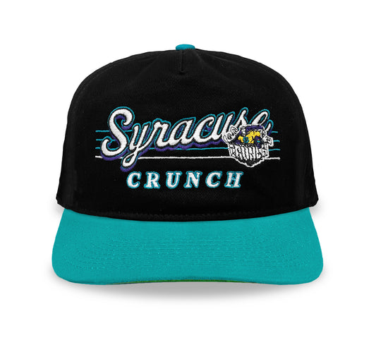 Syracuse Crunch Snapback: '90s Black & Teal