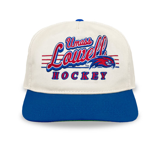 UMass Lowell Hockey Snapback: Cream
