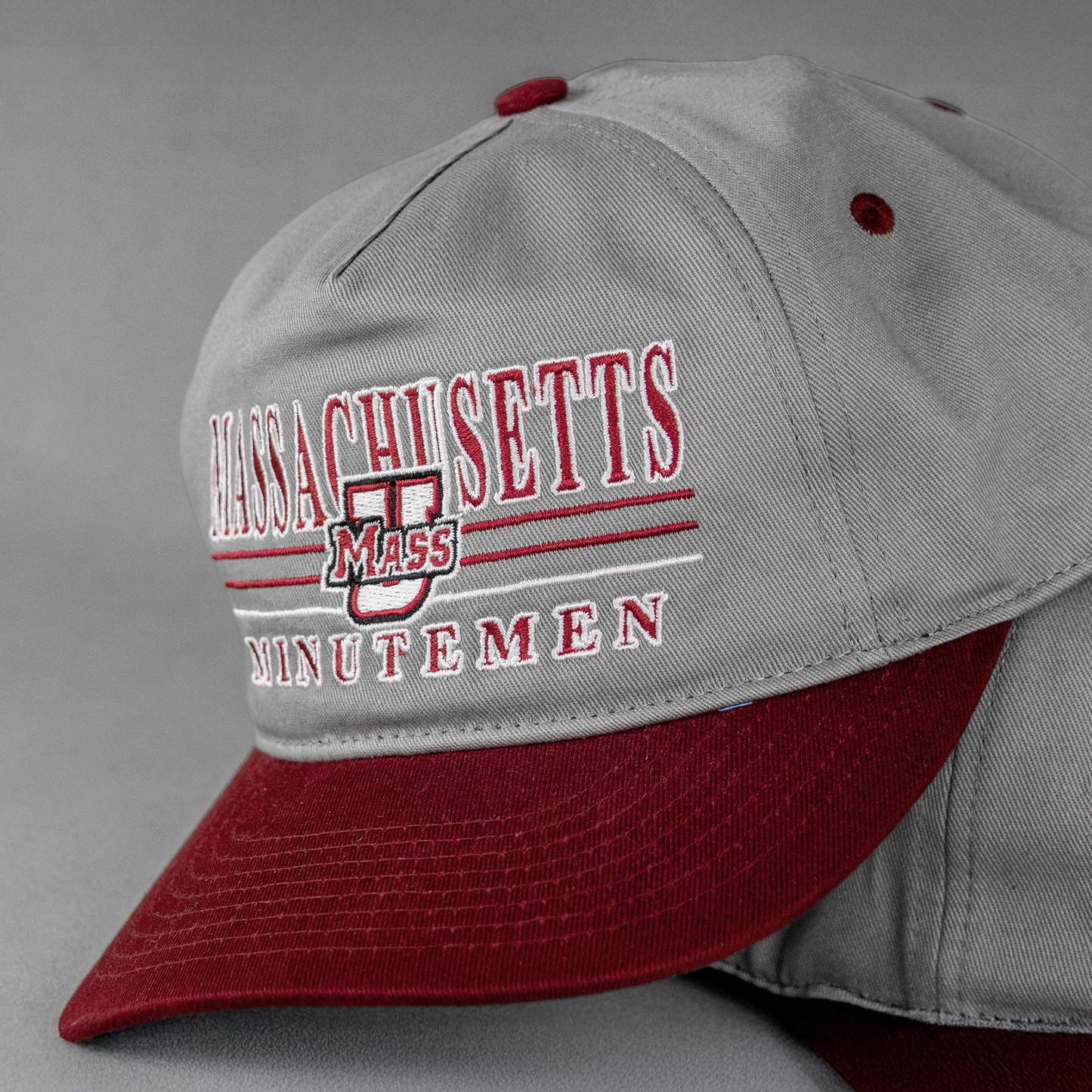 UMass Minutemen Snapback: Gray/Maroon