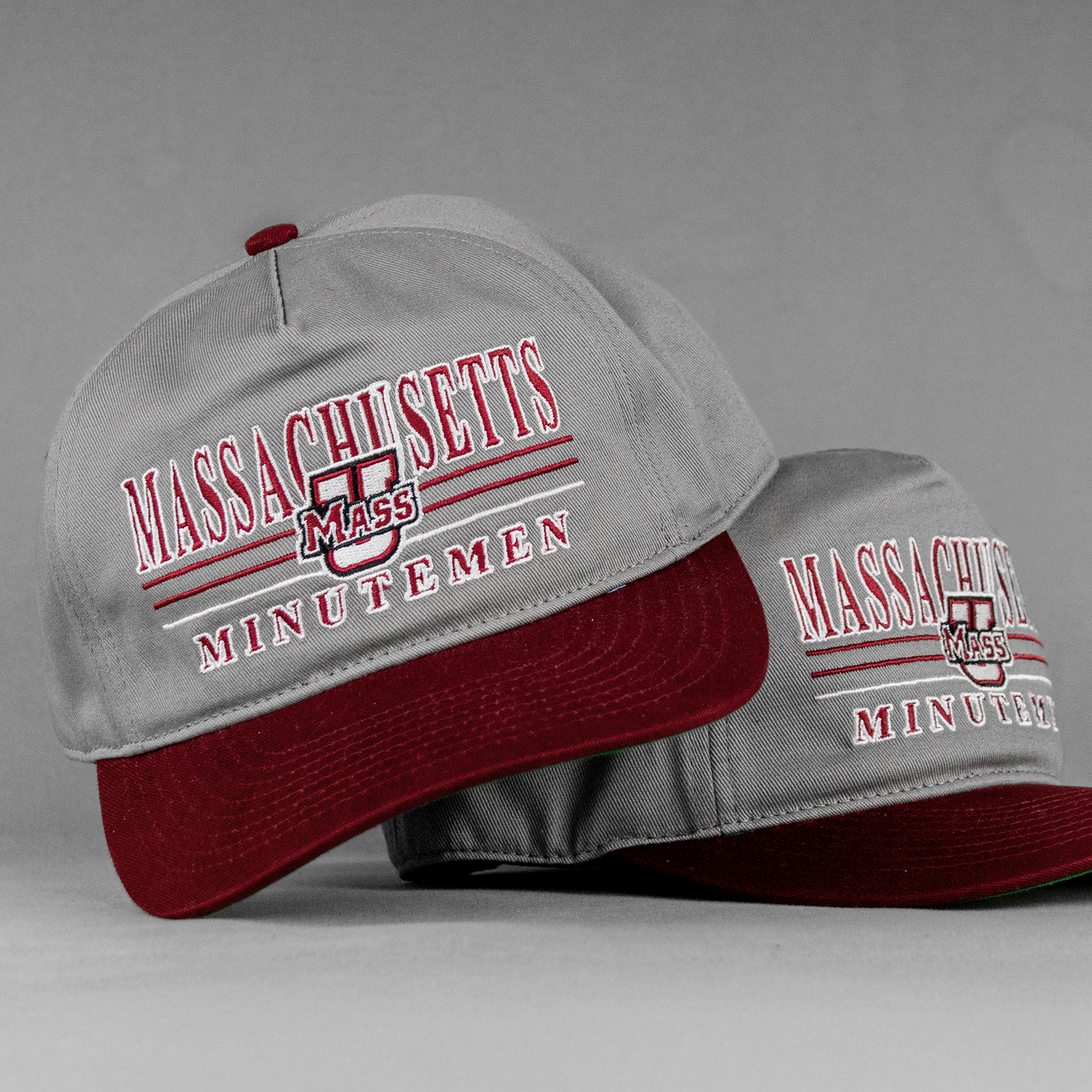 UMass Minutemen Snapback: Gray/Maroon