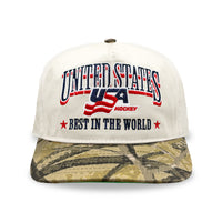 USA Hockey Best in the World Snapback: Cream/Camo