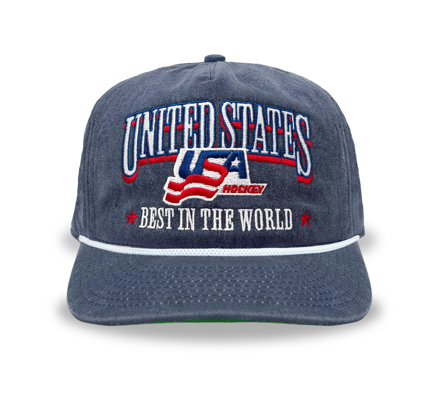 USA Hockey Best in the World Snapback: Washed Navy