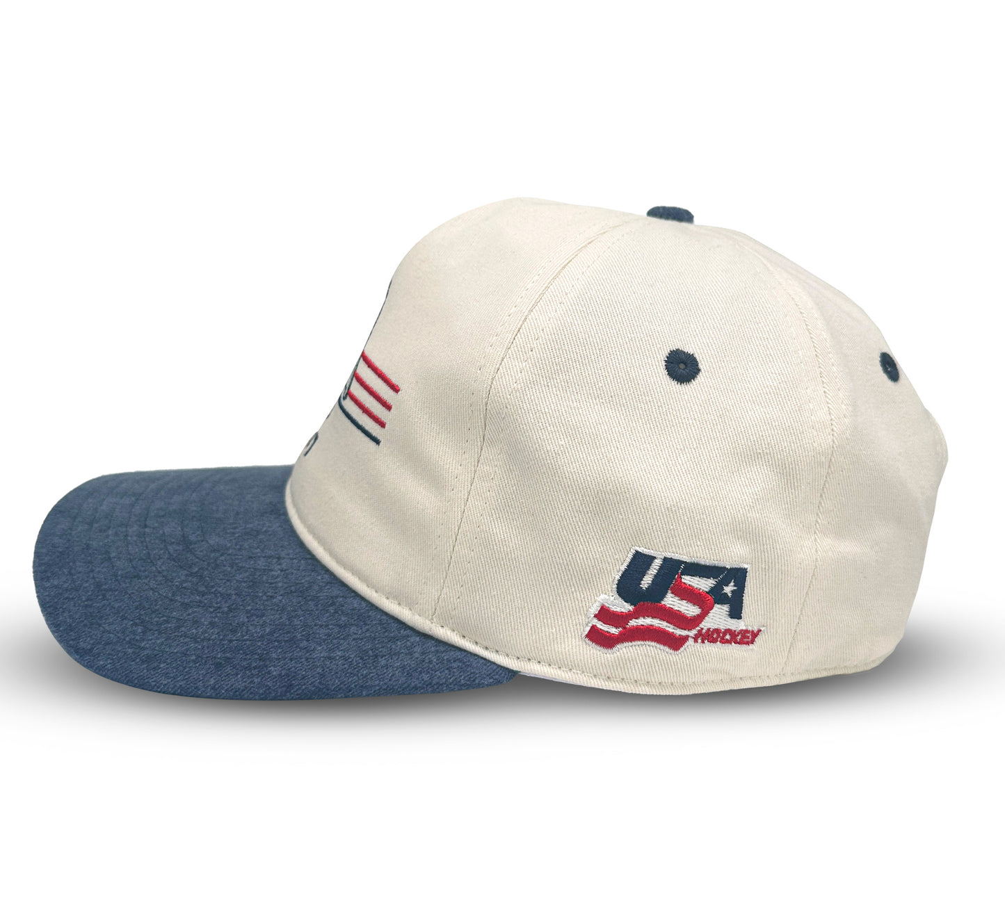 USA Hockey Vintage Logo Snapback: Cream