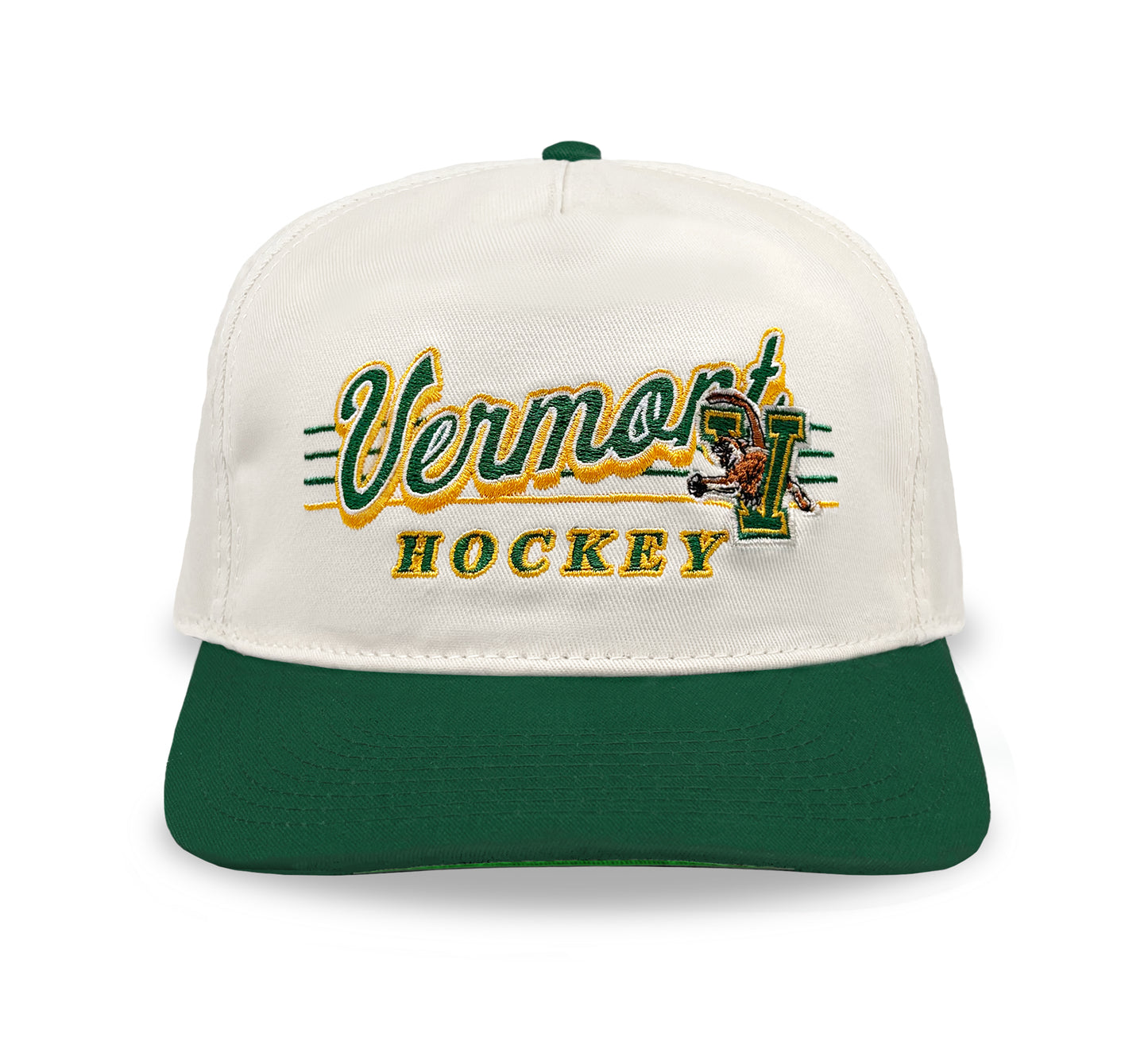 Vermont Hockey Snapback: Cream