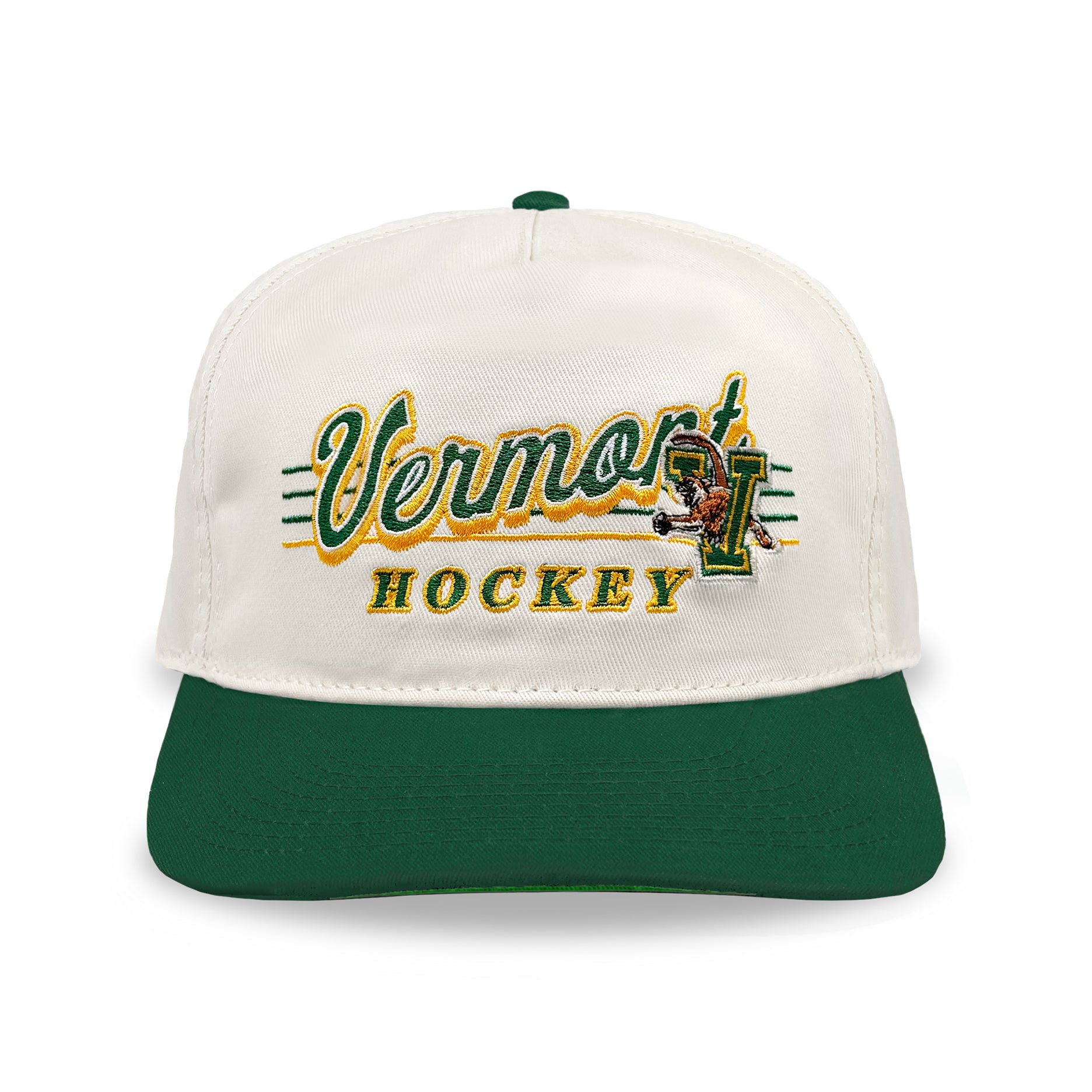 Vermont Hockey Snapback: Cream