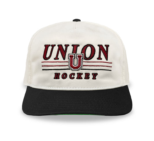 Union Hockey Snapback: Cream/Black