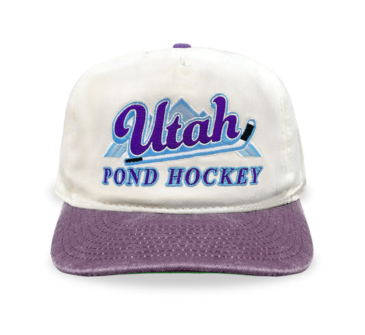 Utah Pond Hockey Snapback: Cream