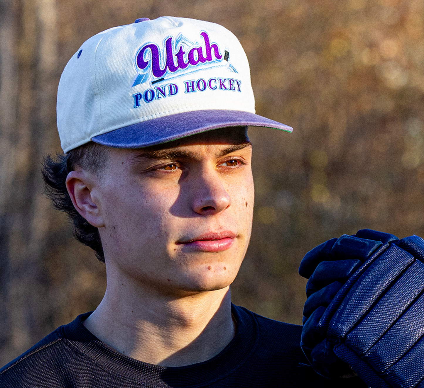 Utah Pond Hockey Snapback: Cream