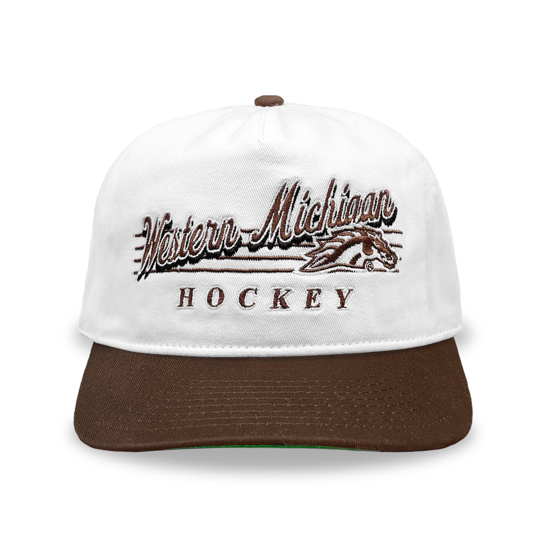 Western Michigan Hockey Snapback: White Script