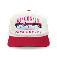 Wisconsin Pond Hockey Snapback: Cream