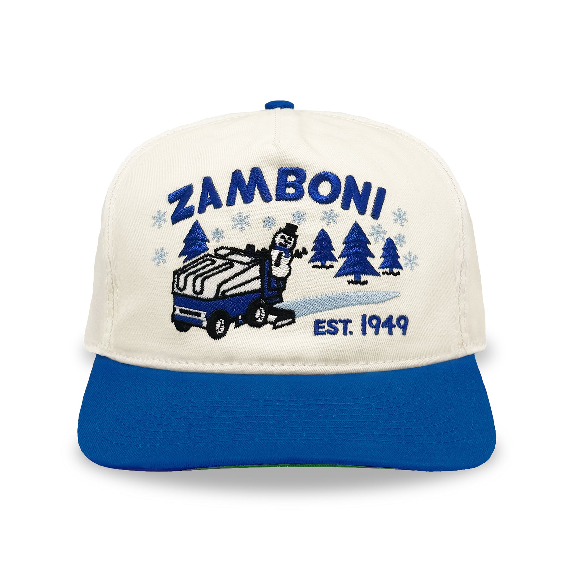 Zamboni Snapback: Cream/Royal Blue