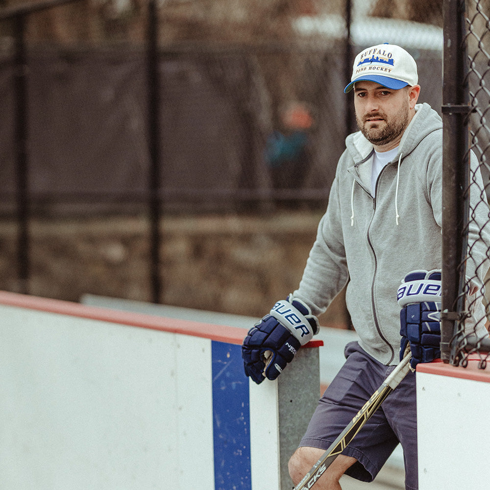 Buffalo Pond Hockey Snapback: Cream