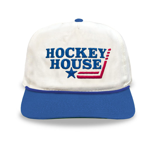 Retro Hockey House Snapback: Cream