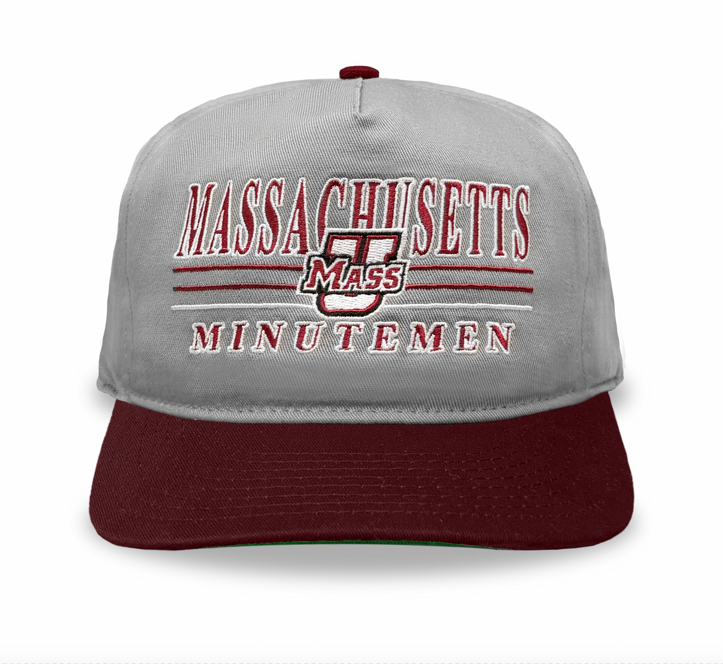 UMass Minutemen Snapback: Gray/Maroon