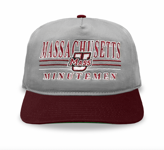 UMass Minutemen Snapback: Gray/Maroon