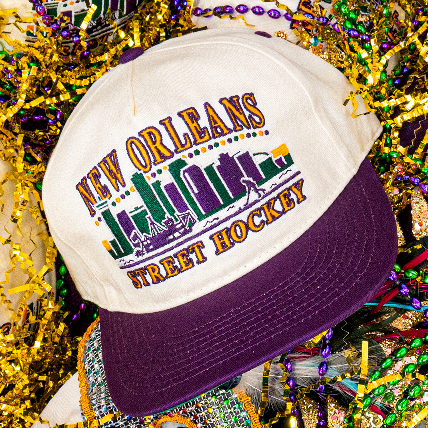 New Orleans Street Hockey Snapback: Cream