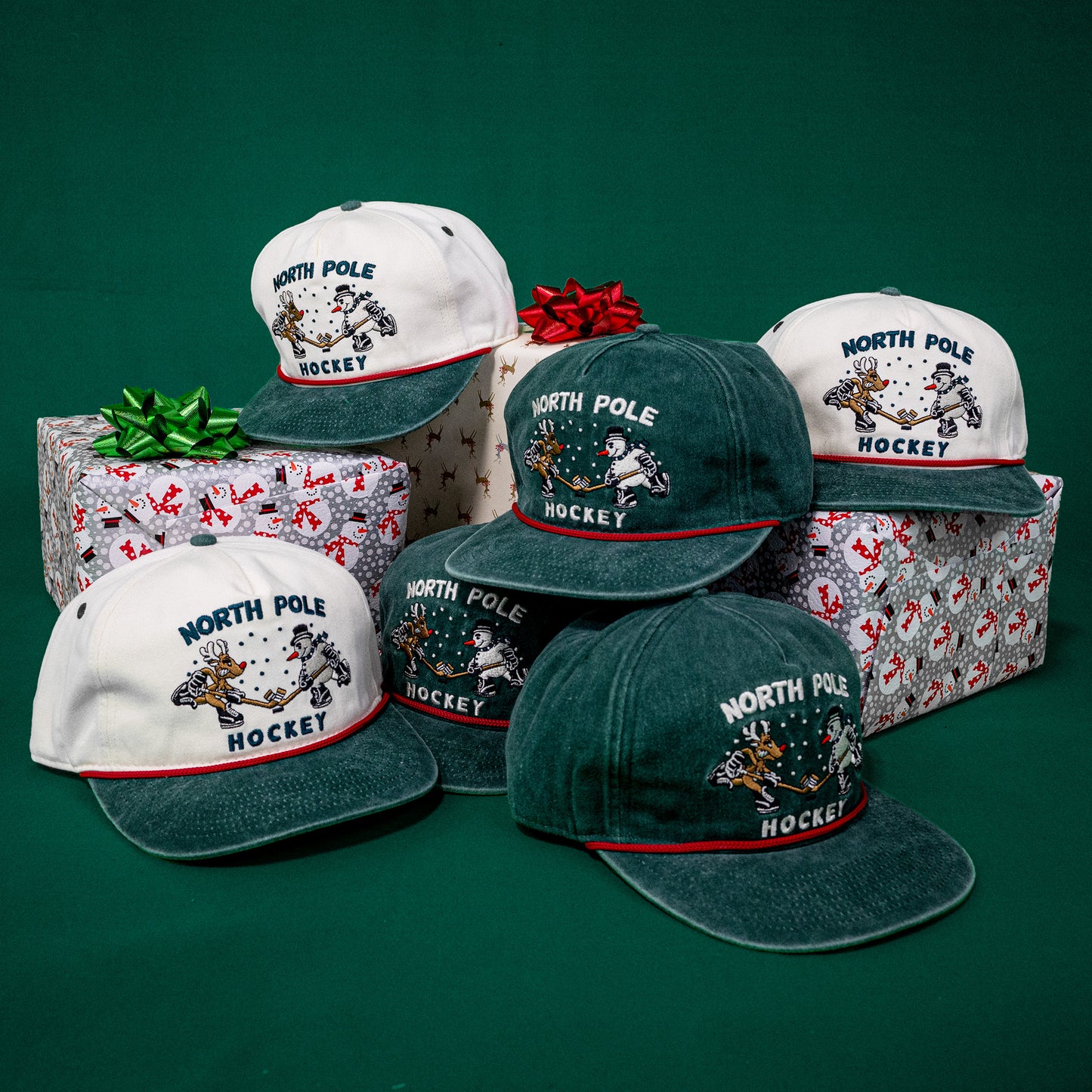 North Pole Face-Off Snapback: Evergreen