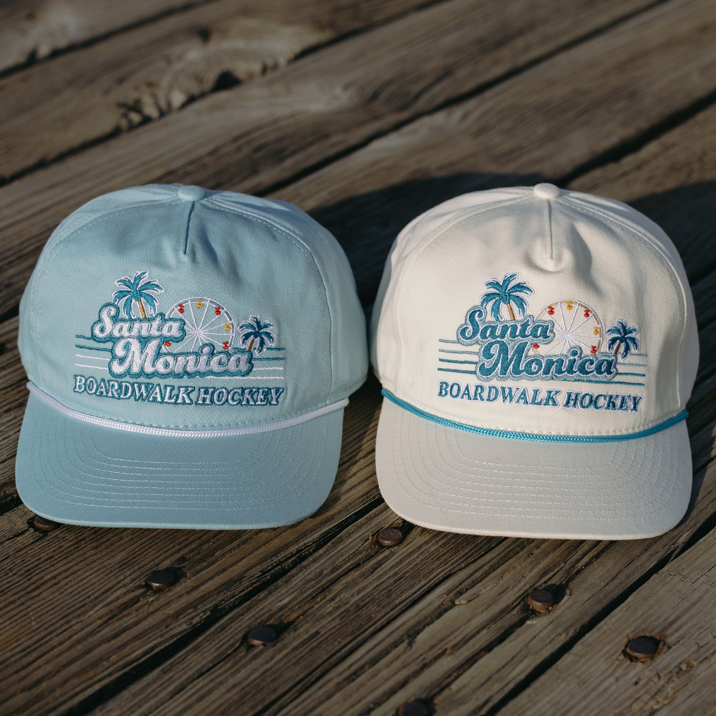 Santa Monica Boardwalk Hockey Snapback: Cream