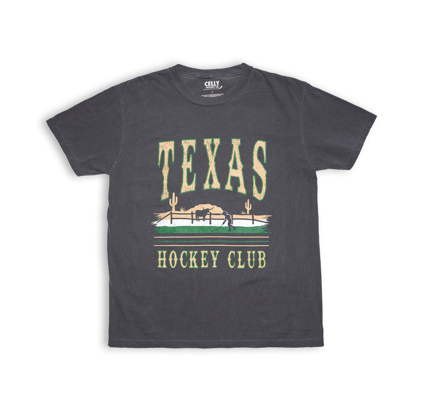 Texas Hockey Club Tee: Charcoal & Green