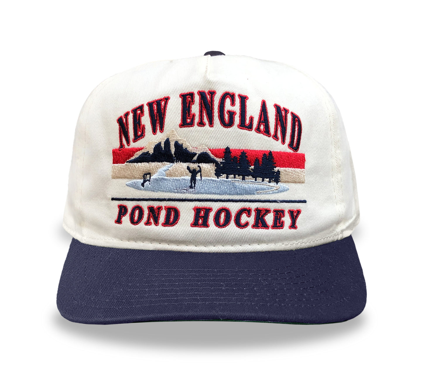 New England Pond Hockey Snapback: Cream