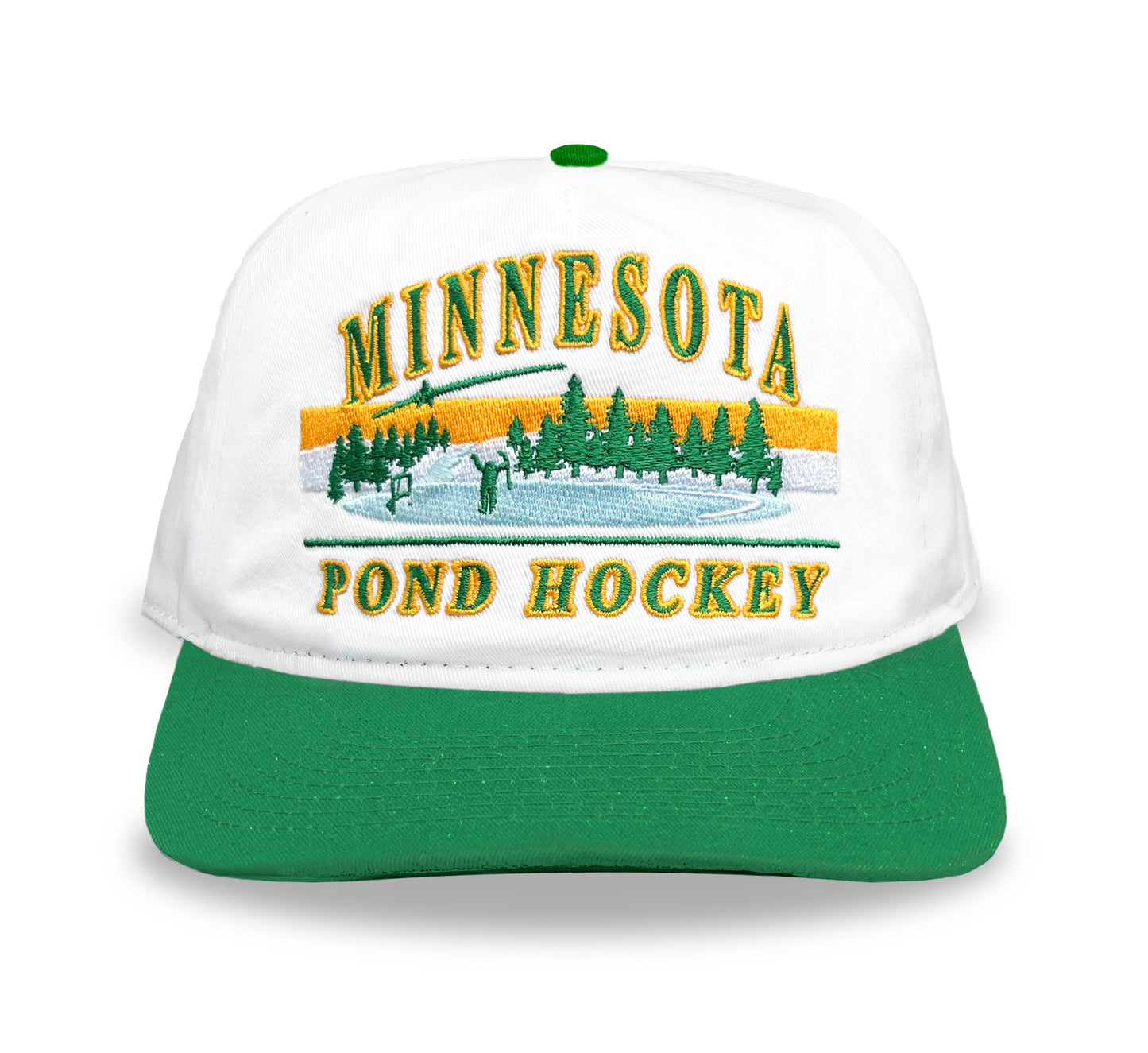 Minnesota Pond Hockey Snapback: White